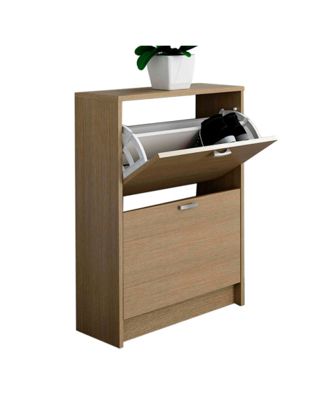 ZAPATERO 2 PUERTAS ROBLE CLARO